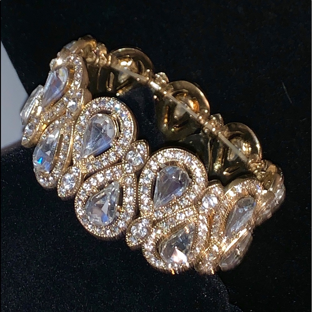 Rhinestone crystal cuff  bangle bracelet